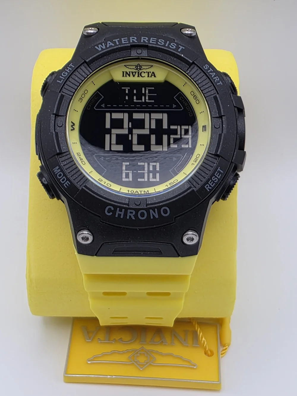 47527 - Invicta Racing Burnout Digital Men's Watch - 52mm, Yellow